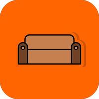 soffa fylld orange bakgrund ikon vektor