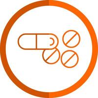 tabletter linje orange cirkel ikon vektor