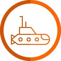 U-Boot Linie Orange Kreis Symbol vektor