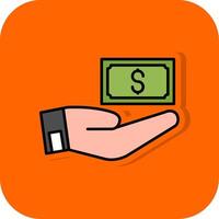 geben Geld gefüllt Orange Hintergrund Symbol vektor