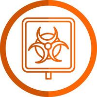 Biogefährdung Linie Orange Kreis Symbol vektor