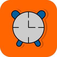 Alarm Uhr gefüllt Orange Hintergrund Symbol vektor