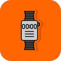 Clever Uhr gefüllt Orange Hintergrund Symbol vektor