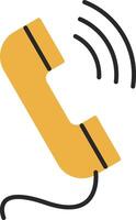 Telefon Anruf gehäutet gefüllt Symbol vektor
