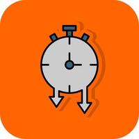 Timer gefüllt Orange Hintergrund Symbol vektor