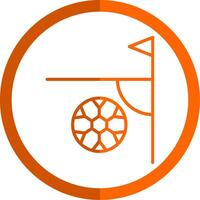 Fußball Ecke Linie Orange Kreis Symbol vektor