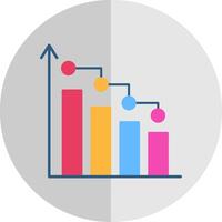 bar Diagram platt skala ikon vektor