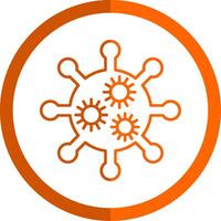 virus linje orange cirkel ikon vektor