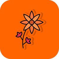 Orchidaceae gefüllt Orange Hintergrund Symbol vektor