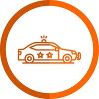 Polizei Auto Linie Orange Kreis Symbol vektor