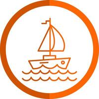 Yacht Linie Orange Kreis Symbol vektor