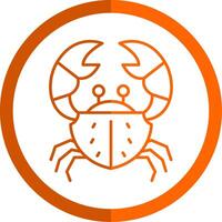 Krabbe Linie Orange Kreis Symbol vektor