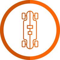 Longboard Linie Orange Kreis Symbol vektor