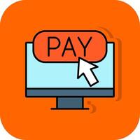 online Zahlung gefüllt Orange Hintergrund Symbol vektor