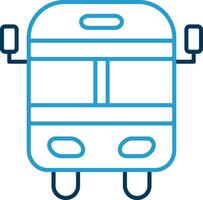 Schule Bus Linie Blau zwei Farbe Symbol vektor