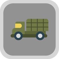 Militär- LKW eben runden Ecke Symbol vektor