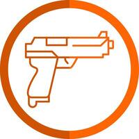 Gewehr Linie Orange Kreis Symbol vektor