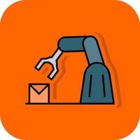 Roboter Arm gefüllt Orange Hintergrund Symbol vektor