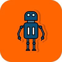 Roboter gefüllt Orange Hintergrund Symbol vektor