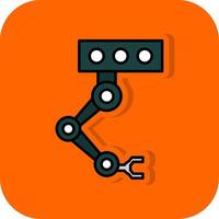 industriell robot fylld orange bakgrund ikon vektor