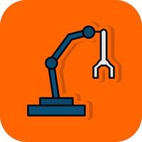 Roboter Arm gefüllt Orange Hintergrund Symbol vektor