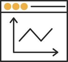 Linie Diagramm gehäutet gefüllt Symbol vektor