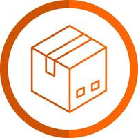 Lieferung Box Linie Orange Kreis Symbol vektor