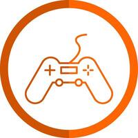 gaming linje orange cirkel ikon vektor