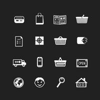 Sammlung von E-Commerce-Schnittstellenpiktogrammen