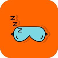 sovande mask fylld orange bakgrund ikon vektor
