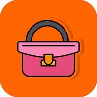 handväska fylld orange bakgrund ikon vektor