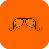 alt Brille gefüllt Orange Hintergrund Symbol vektor