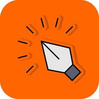Maus Clicker gefüllt Orange Hintergrund Symbol vektor