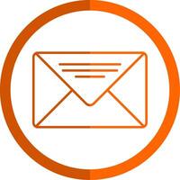 Email Linie Orange Kreis Symbol vektor