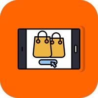 E-Commerce gefüllt Orange Hintergrund Symbol vektor