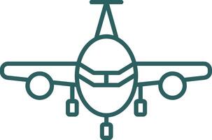 Flugzeug Linie Gradient runden Ecke Symbol vektor