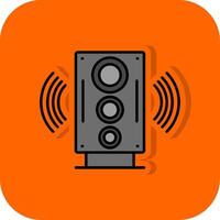 Hifi gefüllt Orange Hintergrund Symbol vektor