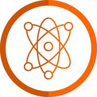 atom linje orange cirkel ikon vektor