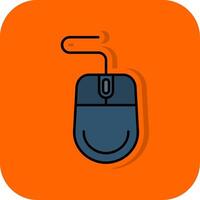 Maus gefüllt Orange Hintergrund Symbol vektor