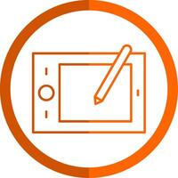 Zeichnung Tablette Linie Orange Kreis Symbol vektor