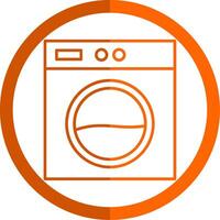 Wäsche Maschine Linie Orange Kreis Symbol vektor