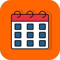 Kalender gefüllt Orange Hintergrund Symbol vektor