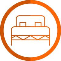 doppelt Bett Linie Orange Kreis Symbol vektor