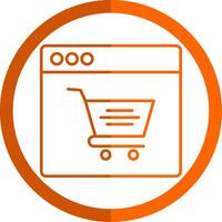 online Einkaufen Linie Orange Kreis Symbol vektor