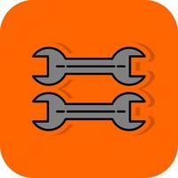 Schlüssel gefüllt Orange Hintergrund Symbol vektor