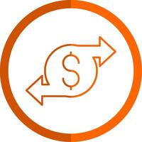 Geld Transfer Linie Orange Kreis Symbol vektor