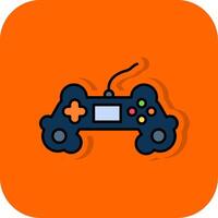 Spielen gefüllt Orange Hintergrund Symbol vektor