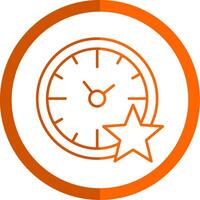 Lieblings Zeit Linie Orange Kreis Symbol vektor