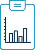 Bar Diagramm Linie Blau zwei Farbe Symbol vektor