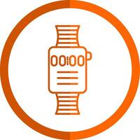 Clever Uhr Linie Orange Kreis Symbol vektor